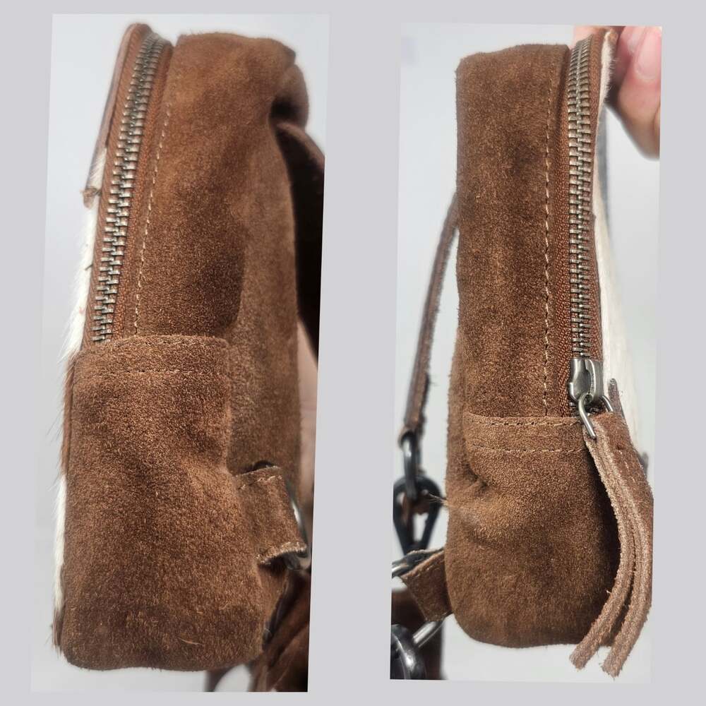 Shyanne Women's Hallie Hairon Leather Suede Crossbody Sling Bag Cowgirl - Picture 9 of 10